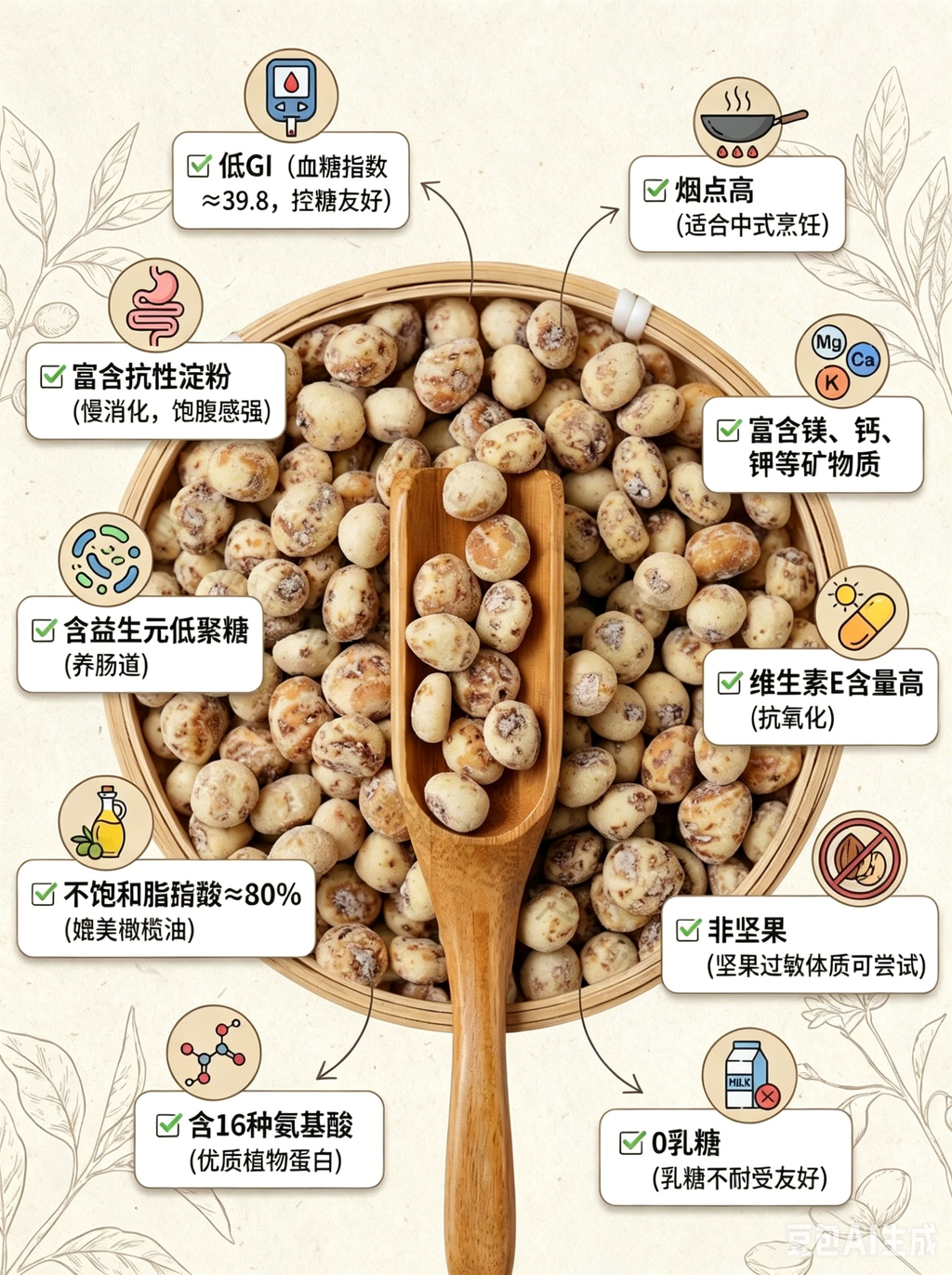 Organic Tiger Nuts (Raw) 有机天然油莎豆（去皮-生）